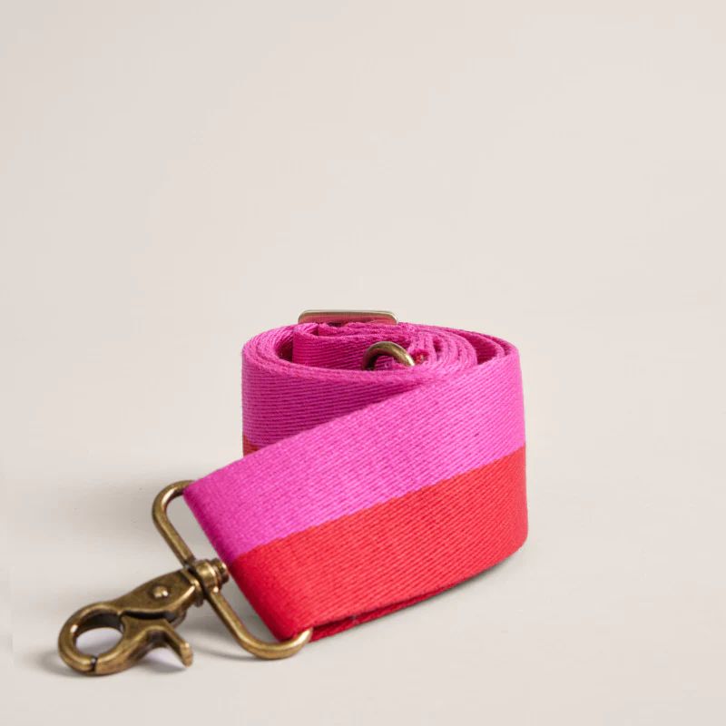 Adjustable Crossbody Strap - Pink & Red Stripe | Parker Thatch