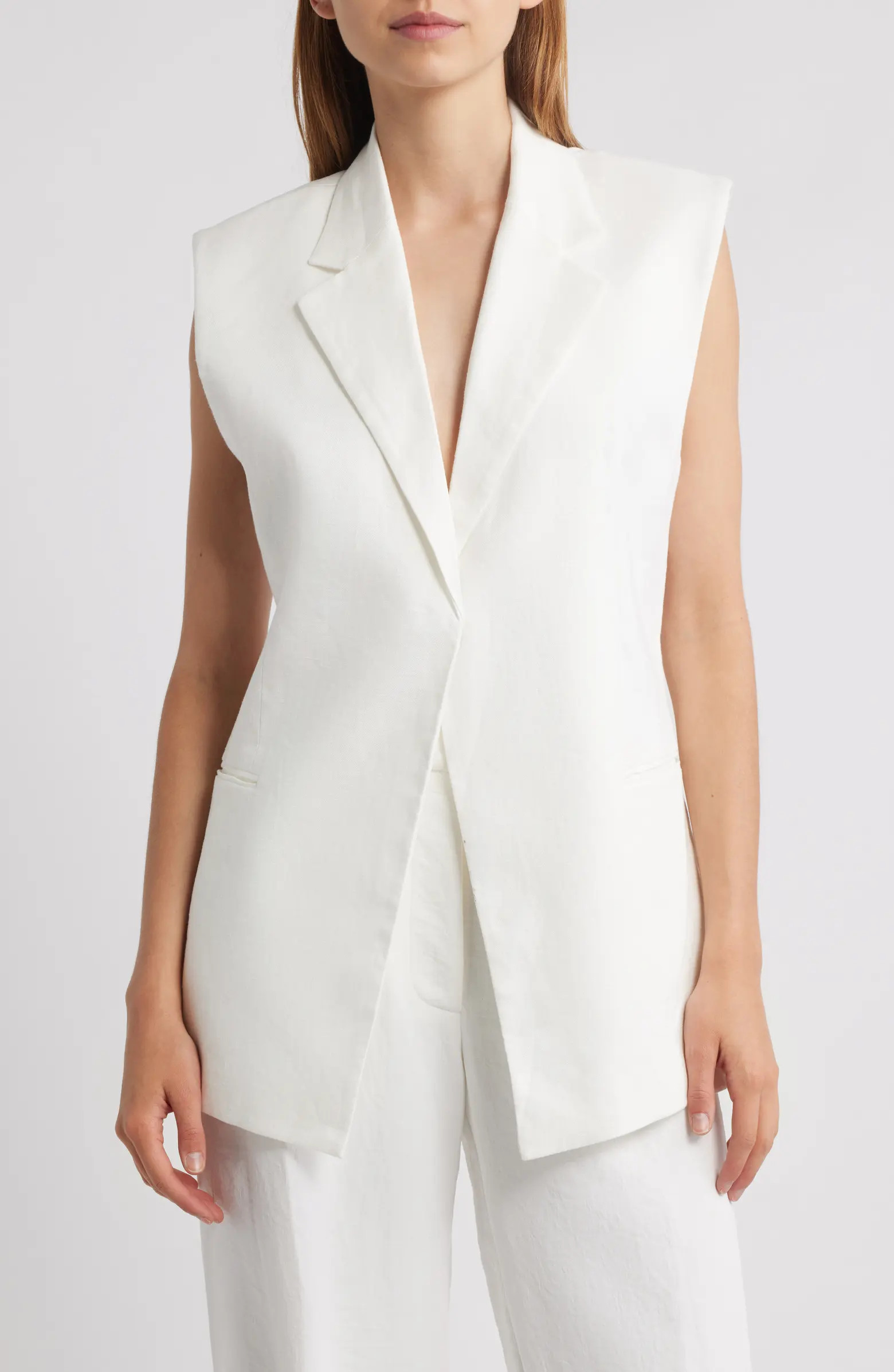 Long Linen Vest | Nordstrom Rack