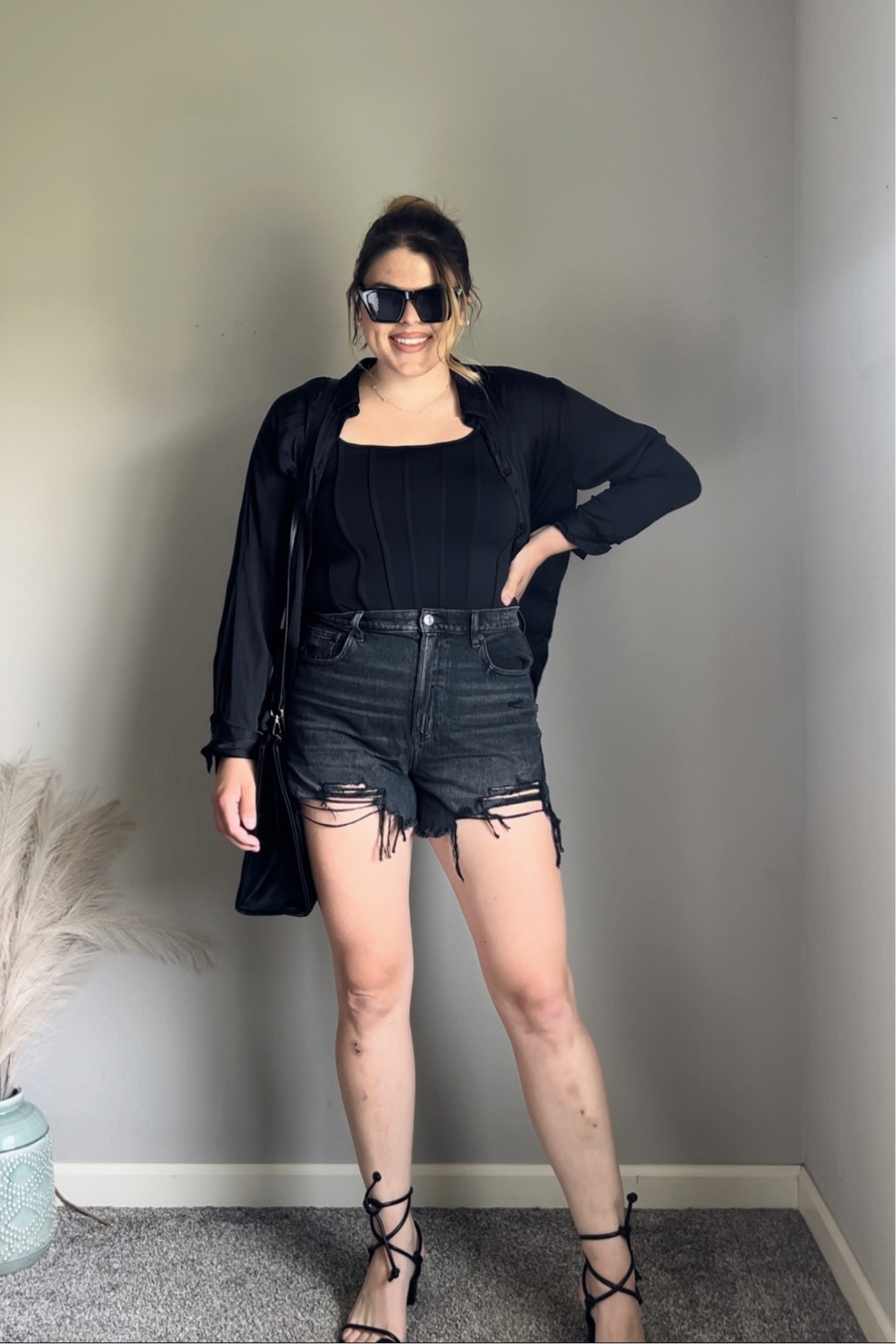 Midsize denim shorts outfits pt 2🖤

This one would be perfect for date night! I love the simplicity, yet complexity of this look—so put together, but also comfortable! 

Also.. can we talk about how good these shorts are? @americaneagle killed it with these— truly fit like a glove. You’re going to love them so much 🤩🫶🏼

Like + follow for more midsize outfit ideas 🖤 save this for your next date night, too. 🫶🏼

#americaneagle #ae #denimshorts #jeanshorts #midsizestyle #datenightoutfit #summeroutfit summer outfit, midsize date night outfit, jean shorts outfit, denim shorts outfit idea, black shorts, curvy outfits, aesthetic curvy outfit 

#LTKunder50 #LTKcurves #LTKSeasonal