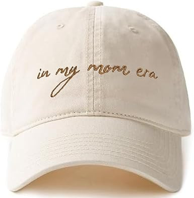 in My Mom Era Hat - Beige Baseball Cap for Moms, High Ponytail Hole, Minimalist Design, Mothers &... | Amazon (US)