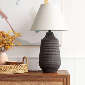 Large Textured Ceramic Lamp Base Black - Threshold™ | Target