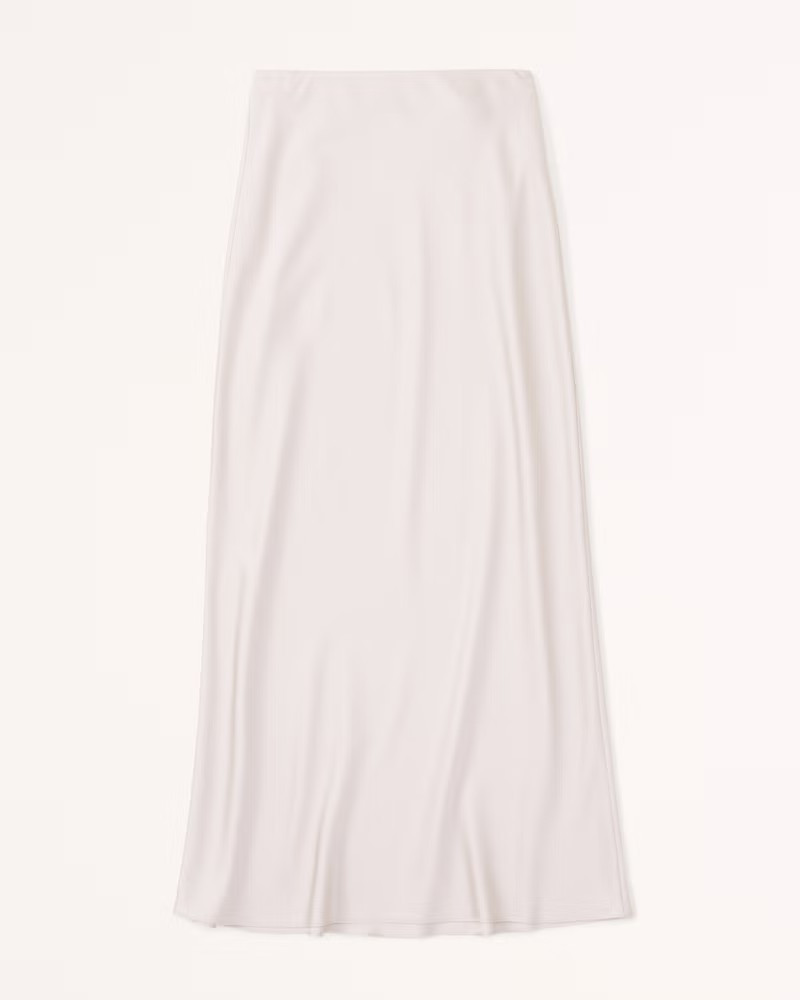Satin Midi Skirt - Abercrombie  | Abercrombie & Fitch (US)