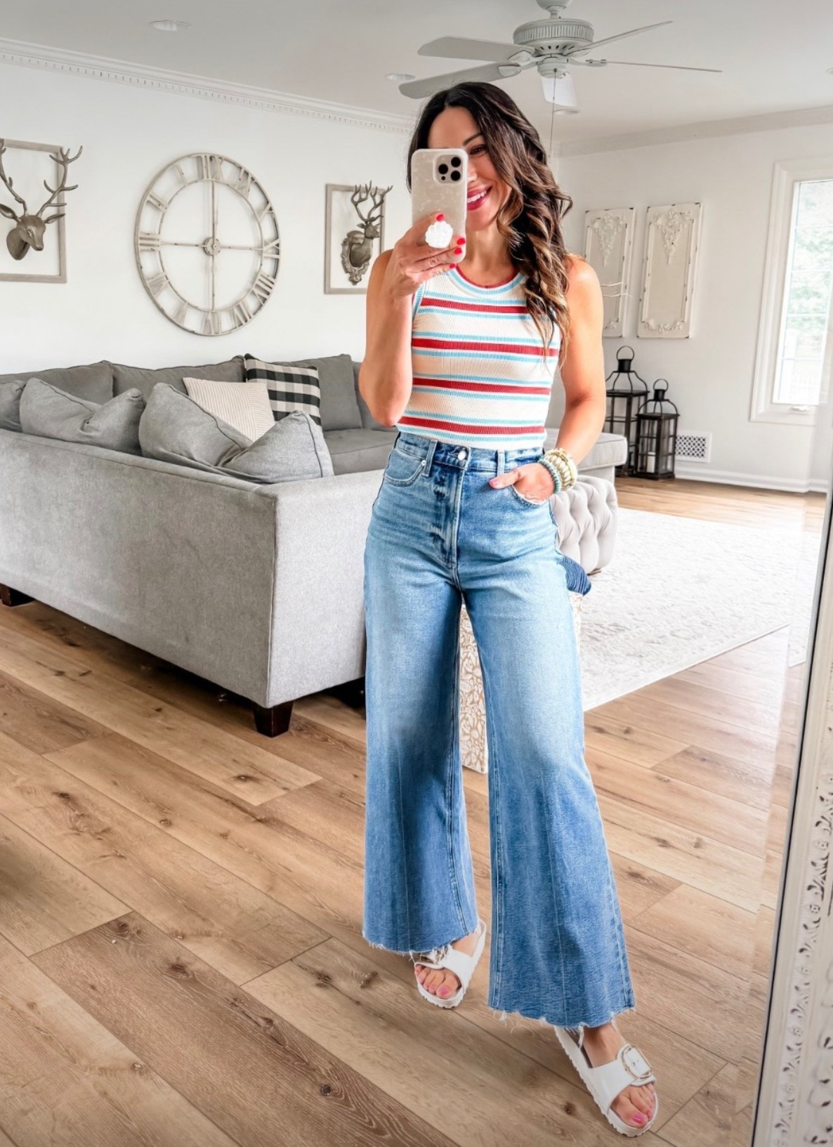 Wearing 26 Pistola jeans. Wide leg jeans.

#LTKOver40 #LTKSaleAlert #LTKPetite