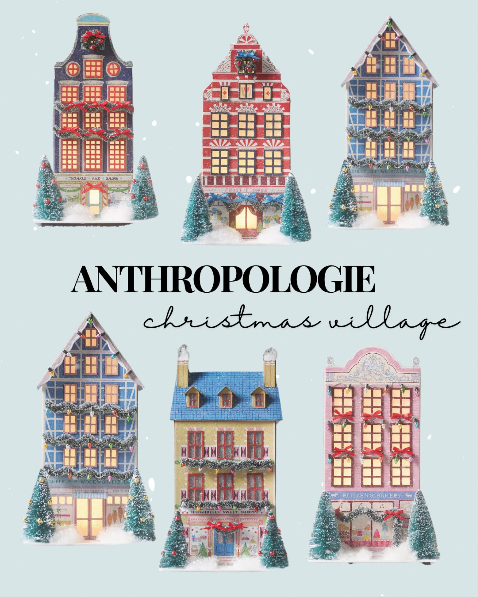 Anthropologie Christmas Village Houses! These are perfect for a holiday mantelpiece! 

#LTKFallSale #LTKFindsUnder100 #LTKSeasonal