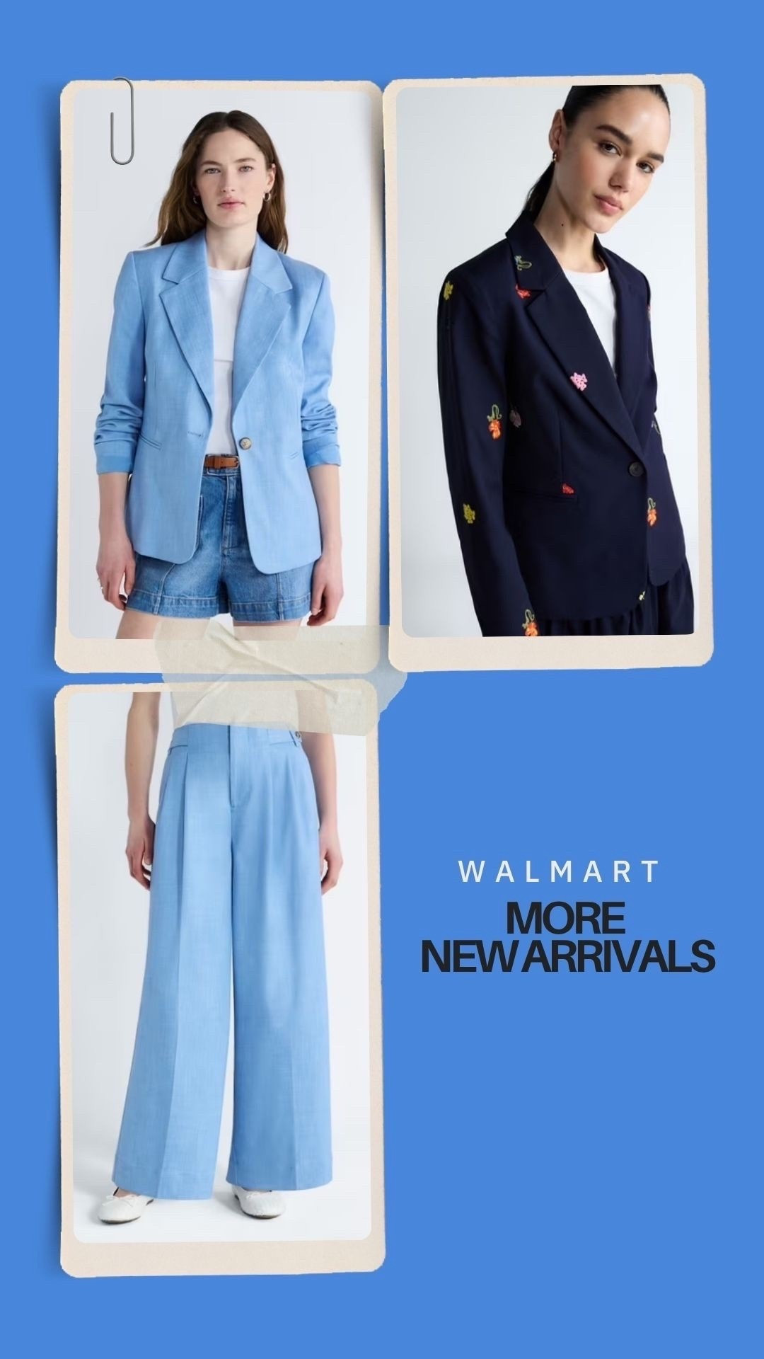 More new Walmart arrivals… And I’m here for these because I love a good blazer it’s easier sometimes than a jean jacket and this embroidered blazer looks just like a high-end brand so good 