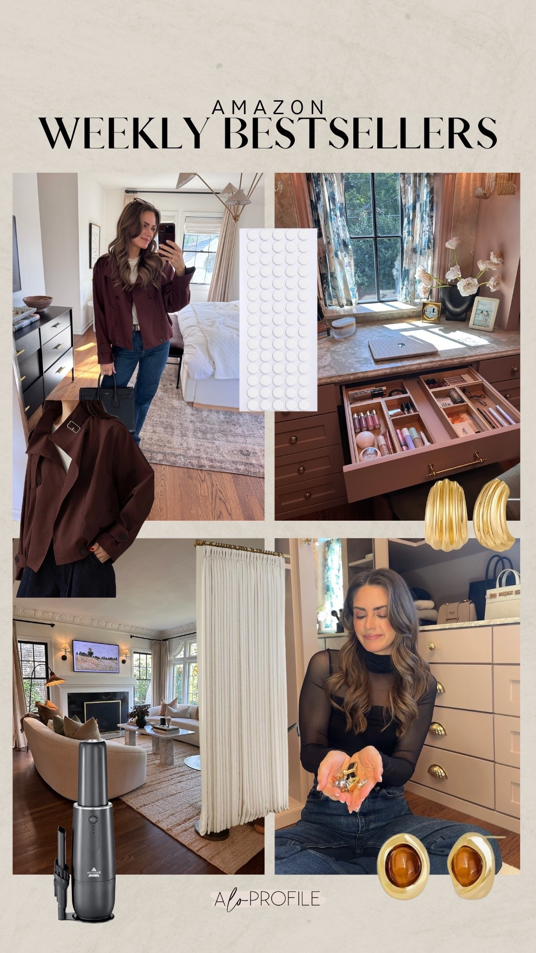 AMAZON BESTSELLERS✨
1. Earrings
2. Mini Vacuum
3. Curtains
4. Cropped Trench
5. Sunnies
6. Earrings
7. Double Sided Sticky Dots
