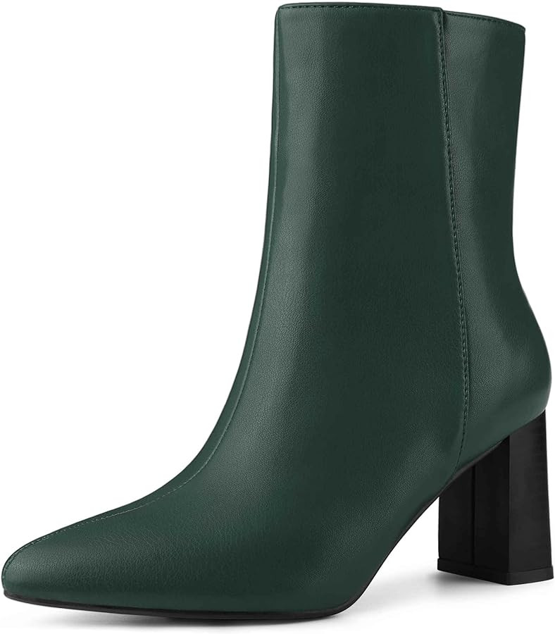 Perphy Pointed Toe Boots Block High Heels Ankle Booties for Women | Amazon (US)