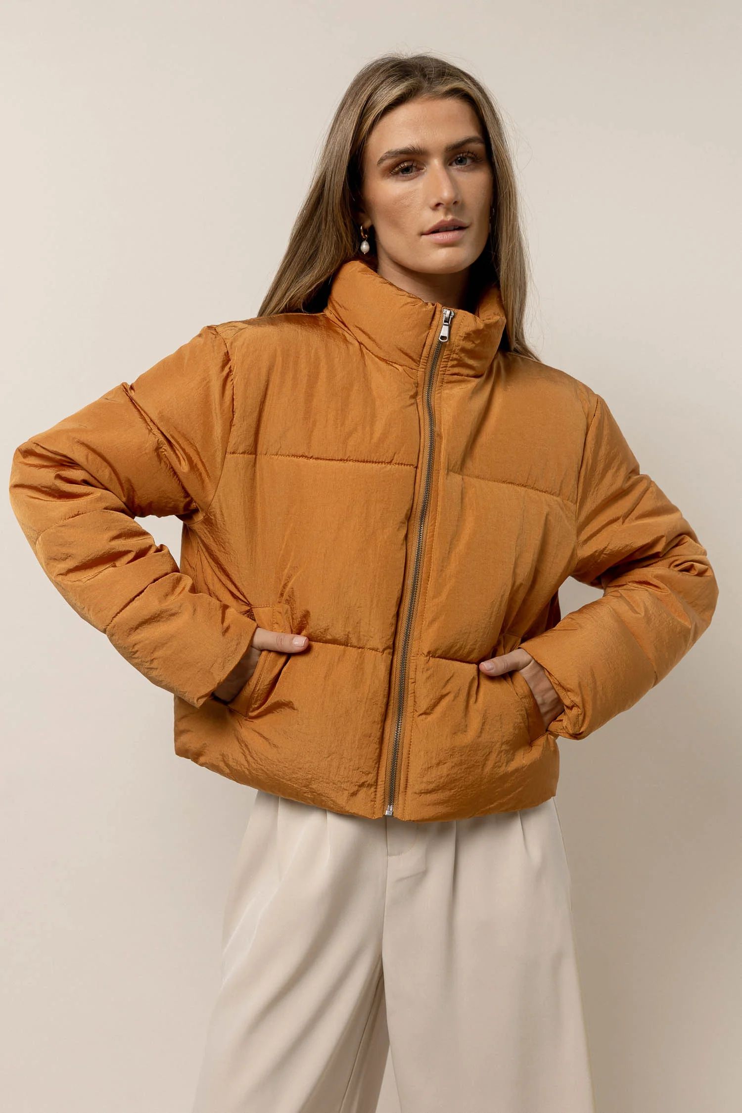 Caitlyn Puffer Jacket in Brown - FINAL SALE - böhme | Bohme