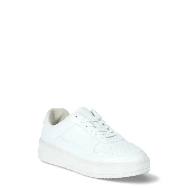 No Boundaries Women's Platform Casual Lace Up Sneakers, Wide Width Available | Walmart (US)