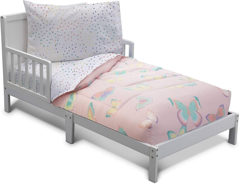 Delta Children 4 Piece Toddler Bedding Set for Girls - Reversible 2-in-1 Comforter - Includes Fit... | Amazon (US)