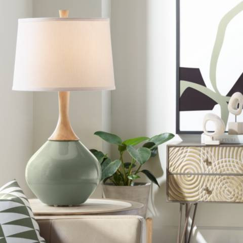 Wexler Deep Lichen Green Modern Table Lamp | Lamps Plus