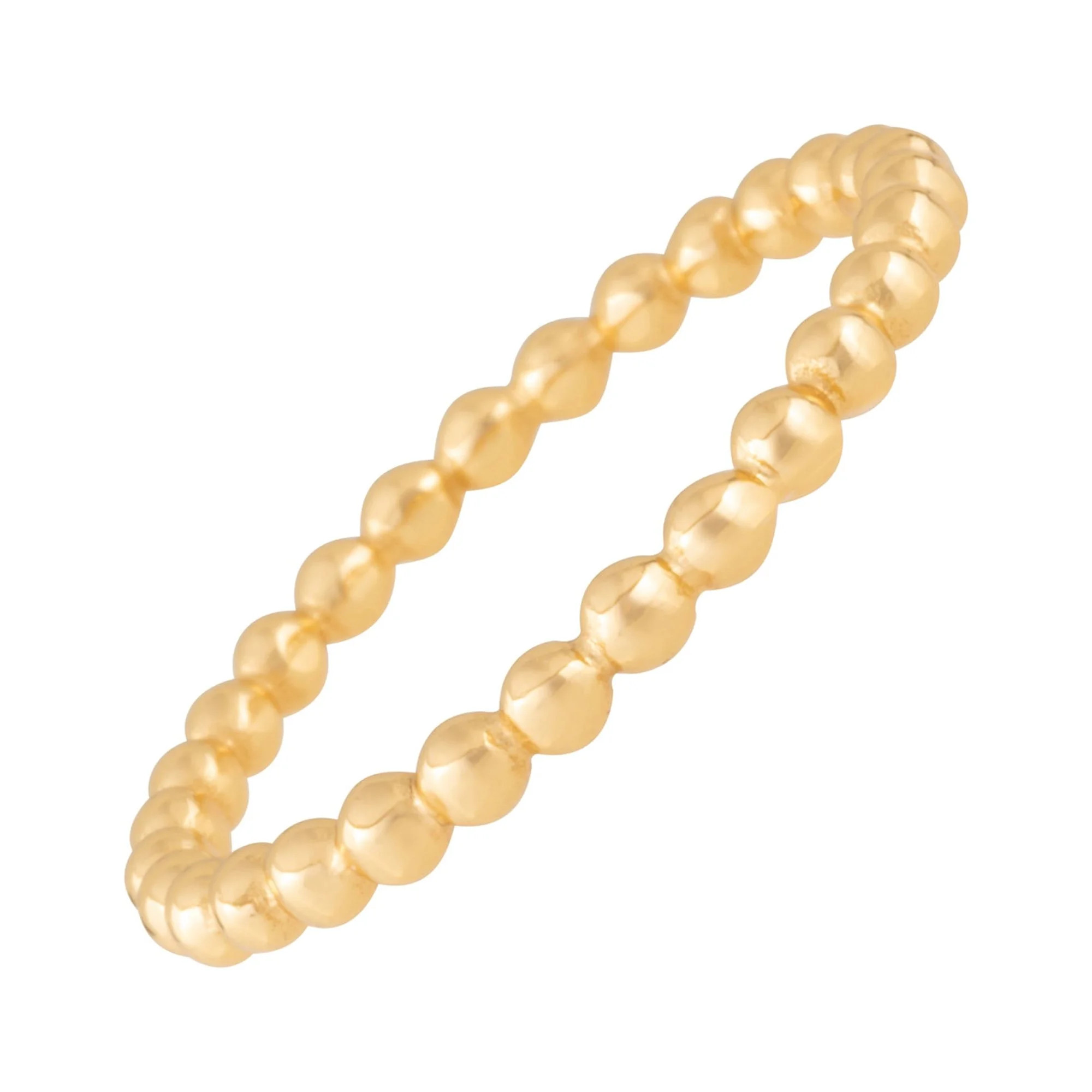 18K Gold Plated Sterling Silver Beaded Stack Ring for Women Size 5 | Walmart (US)