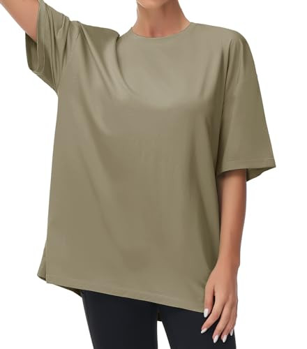 THE GYM PEOPLE Women's Casual Oversized T-Shirts Summer Crewneck Short Sleeve Workout Basic Tee T... | Amazon (US)