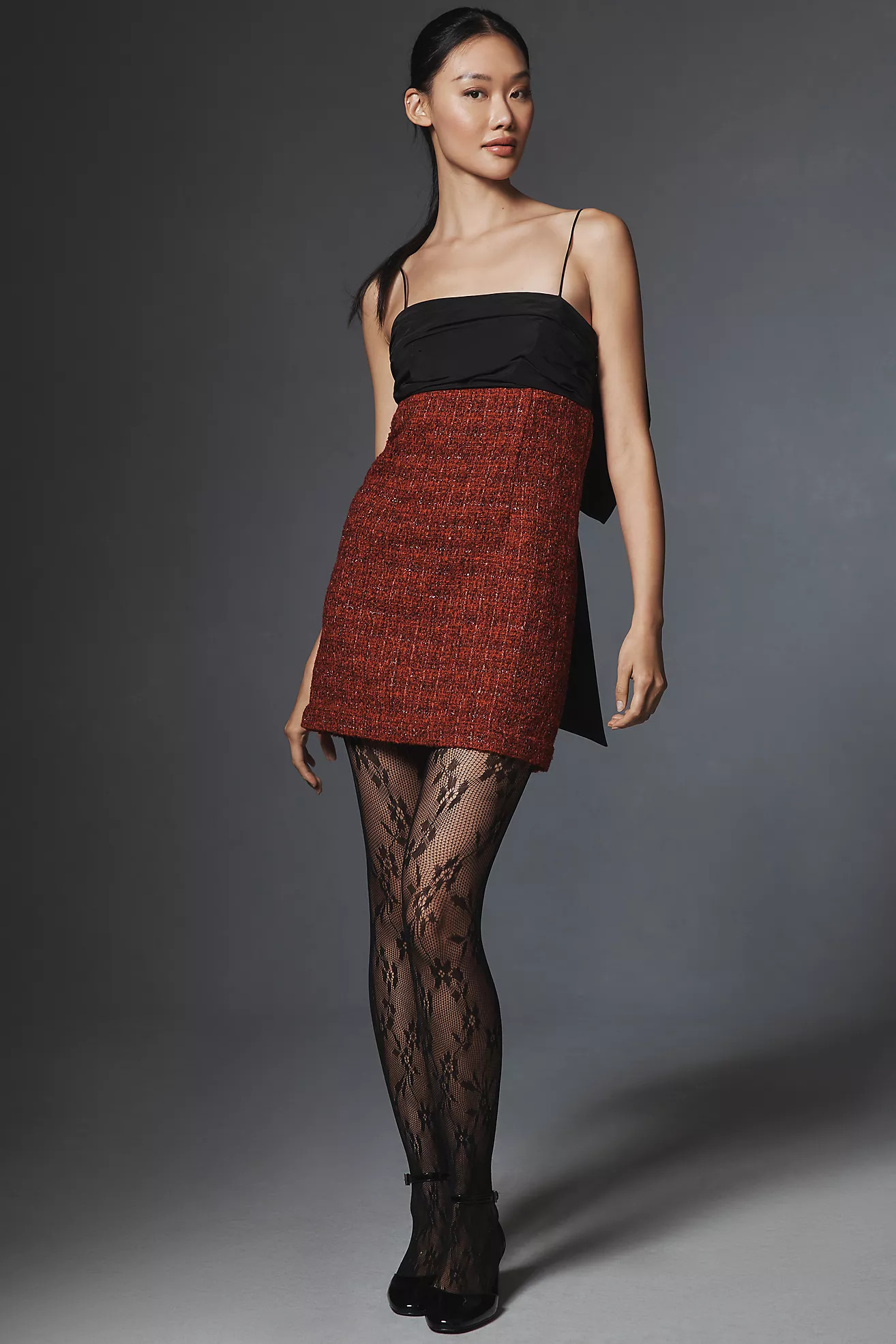 Maeve Bow Square-Neck Mini Dress | Anthropologie (US)