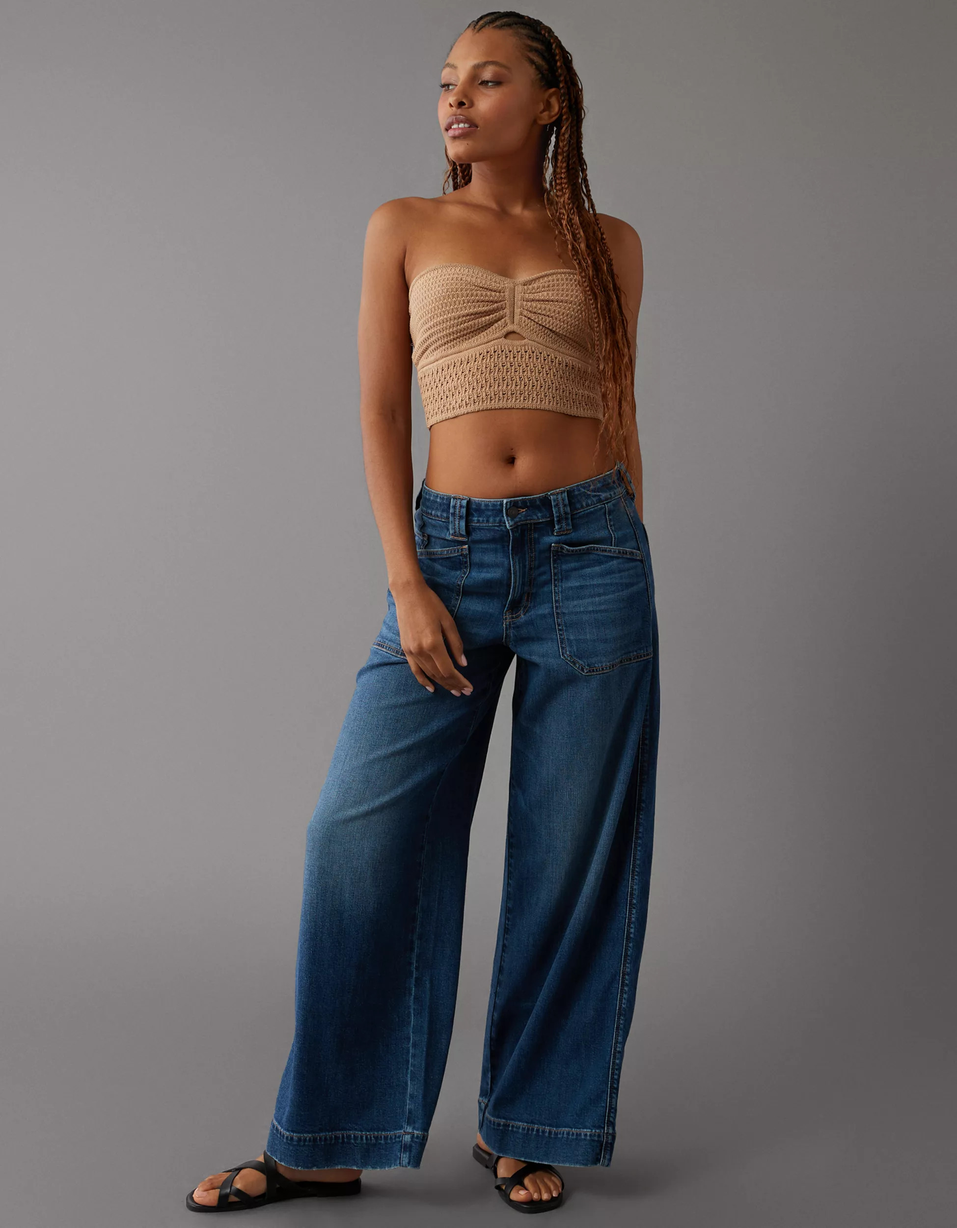 AE Cinch Front Crochet Tube Top | American Eagle Outfitters (US & CA)