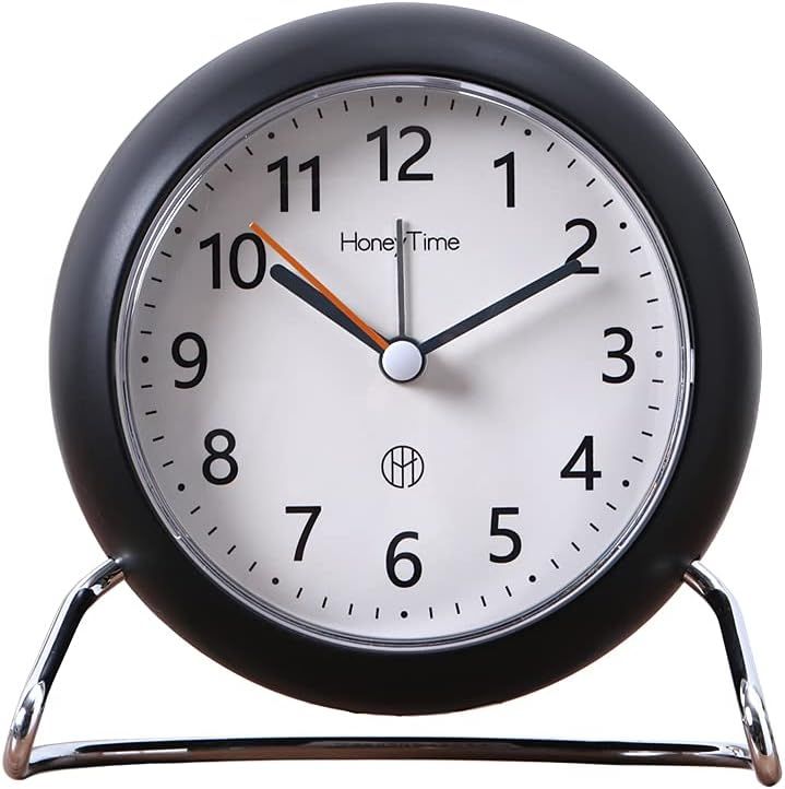 A/A 4 Inch Round Non-Ticking Alarm Clock, Battery Operated, Light Emitting Function, Super Silent... | Amazon (US)