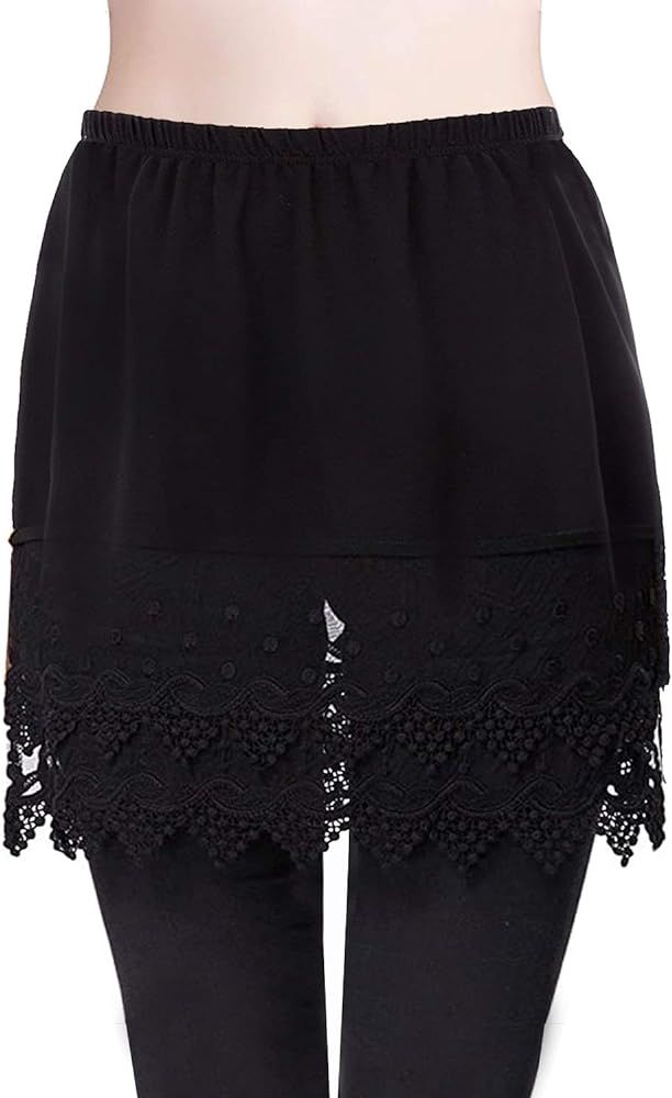 Vanrose Jan Women's Lace Extender Mini Lace Underskirt Skirts Half Slip Extra Length Plus Size | Amazon (US)