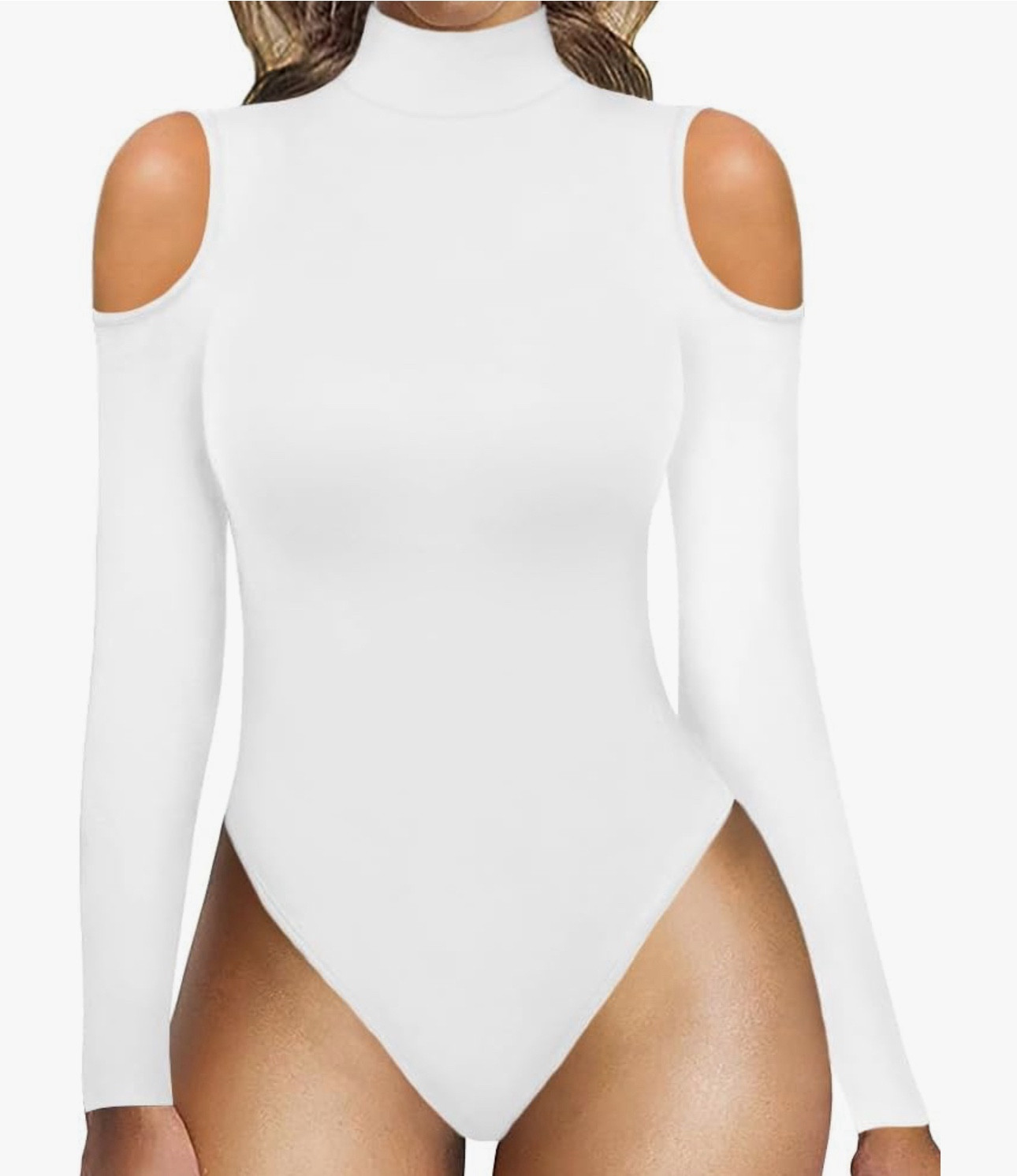 Obsessed with this bodysuit! The perfect mix of sexy and casual with a deep V-neck and cold shoulder details. A must-have for effortless style. 🤍 #LTKstyle #WardrobeEssentials 

#LTKWorkwear #LTKStyleTip #LTKVideo