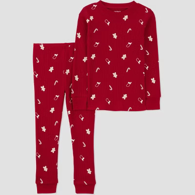 Carter's Just One You® Toddler 2pc Christmas Candy Canes Long Sleeve Cotton Pajama Set - Red 18M | Target