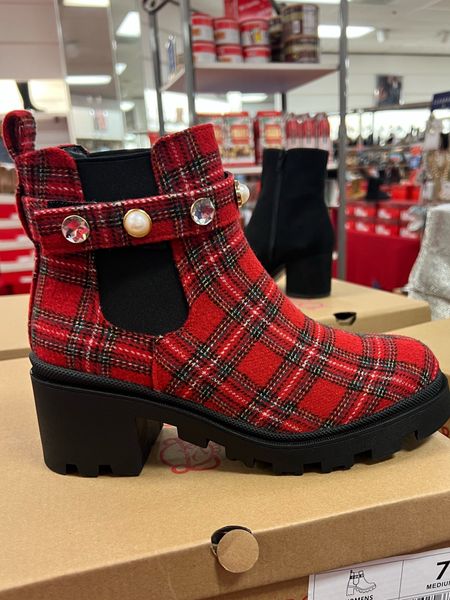 Christmas plaid boots. 

#LTKGiftGuide #LTKsalealert #LTKshoecrush