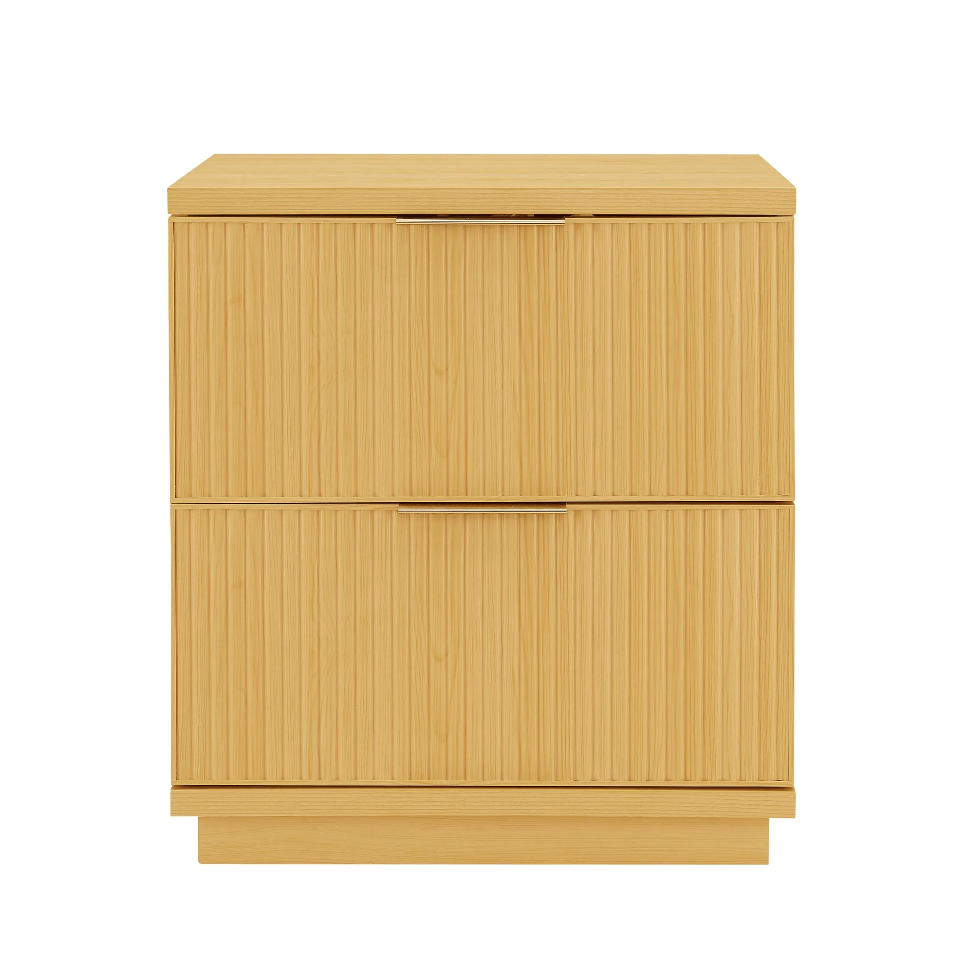 Better Homes & Gardens Lillian Fluted 2-Drawer Nightstand with USB, Natural Pine | Walmart (US)