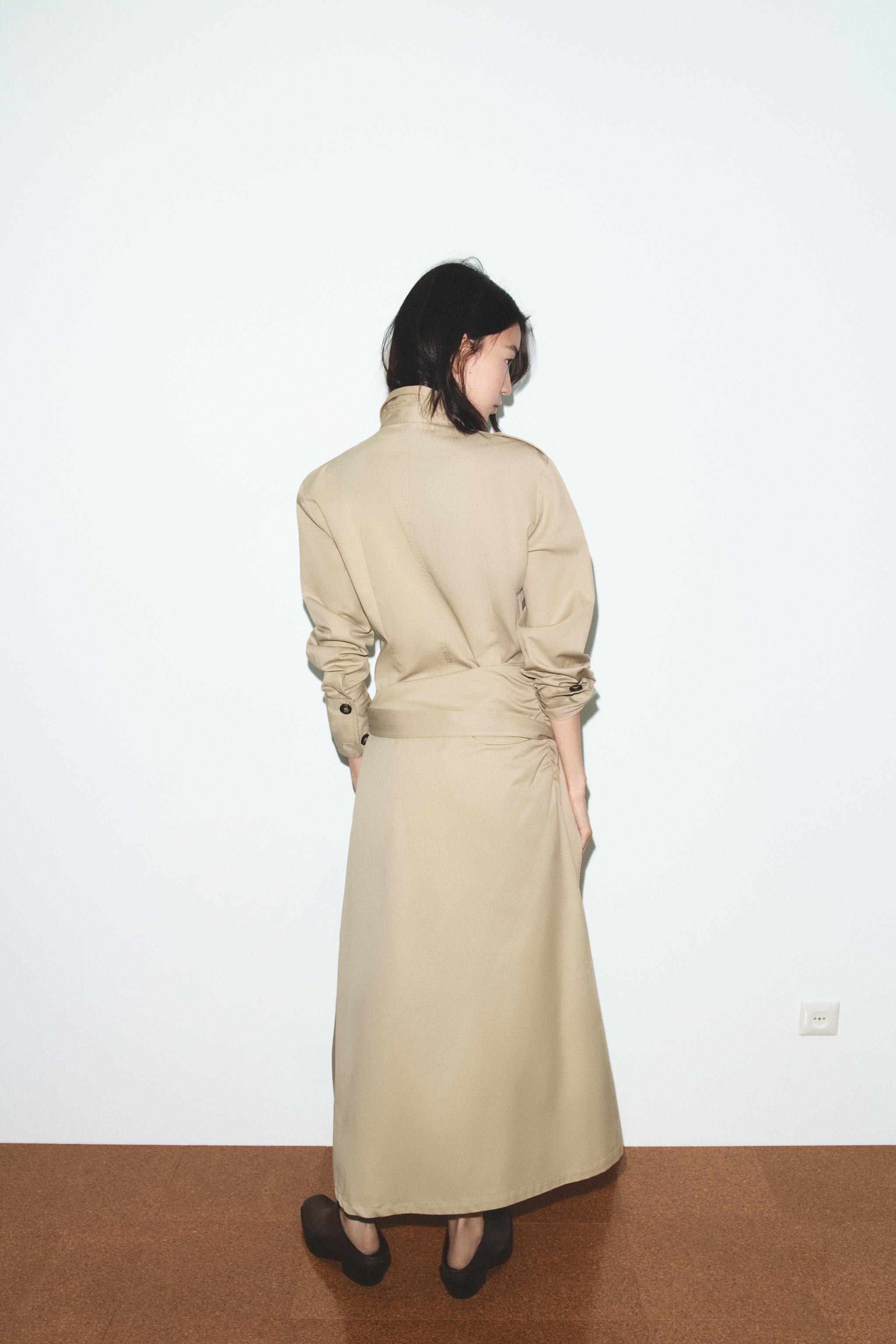 MIDI TWILL DRESS WITH LOOPS | Zara US