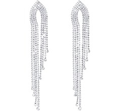 Rhinestone Earrings Dangling for Women Hypoallergenic Long Tassel Drop Dangle Earrings for Weddin... | Amazon (US)