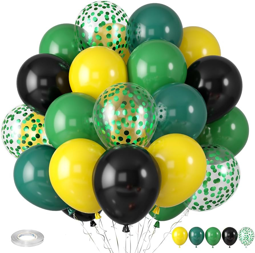 Green and Yellow Balloons, Tractor Football Sport Theme Balloon, Black Yellow Balloon, Vintage Da... | Amazon (US)