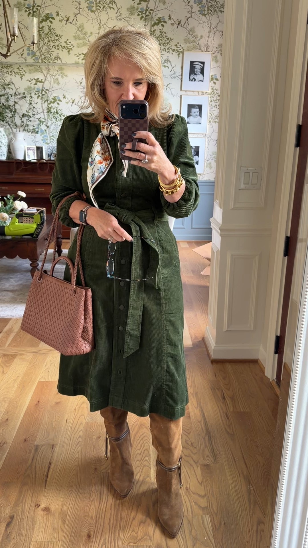 Corduroy dress size 8 petite
Quince woven leather purse 
Tall boots linking several options 

#LTKSaleAlert #LTKOver40 #LTKSeasonal