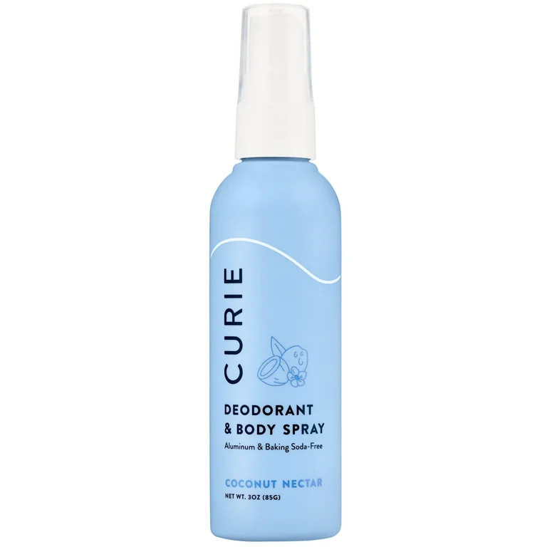 Curie Natural Deodorant & Body Spray for Men and Women, Aluminum-Free, Sensitive Skin Friendly, C... | Walmart (US)