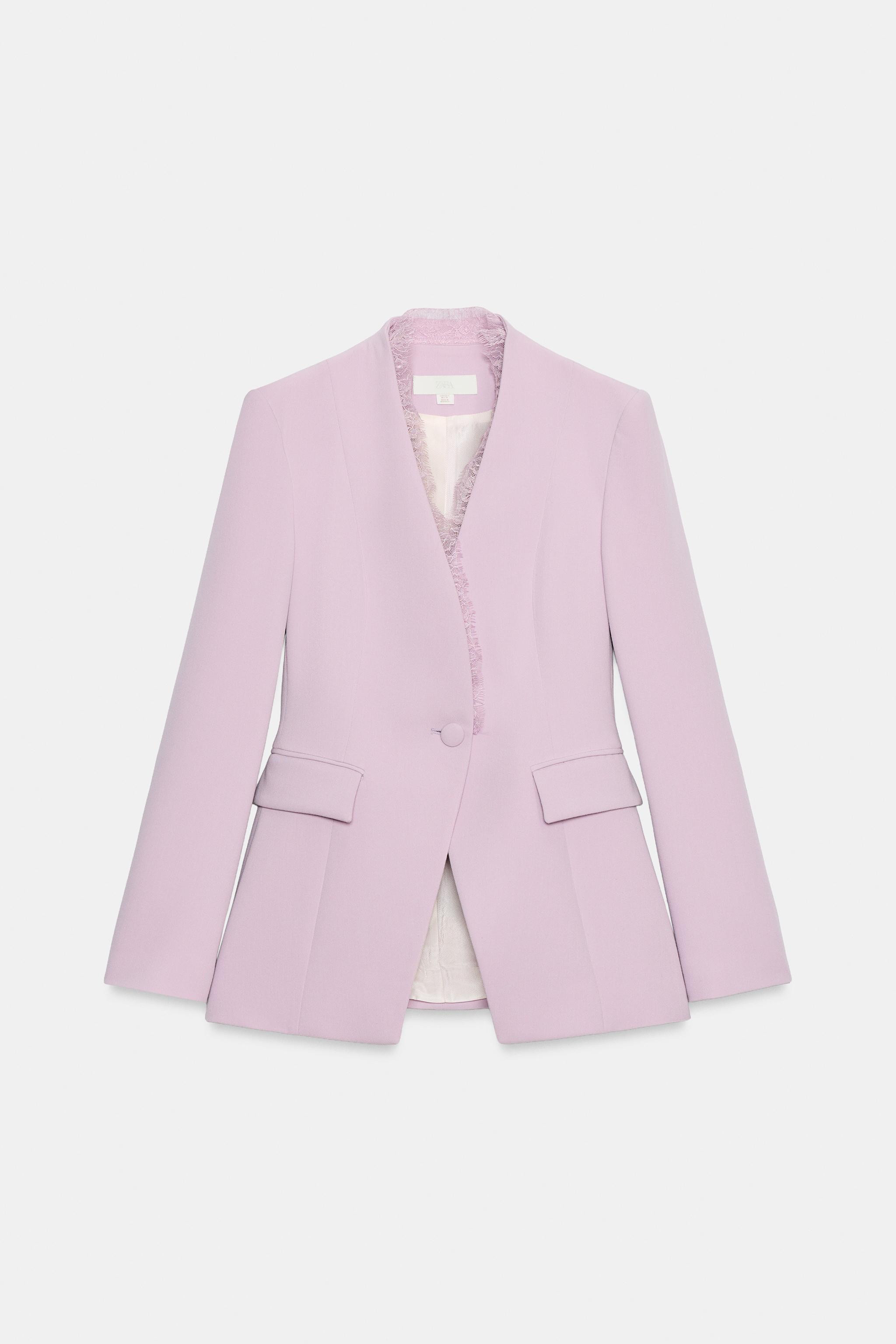 FITTED LACE SHOULDER PAD BLAZER | Zara US