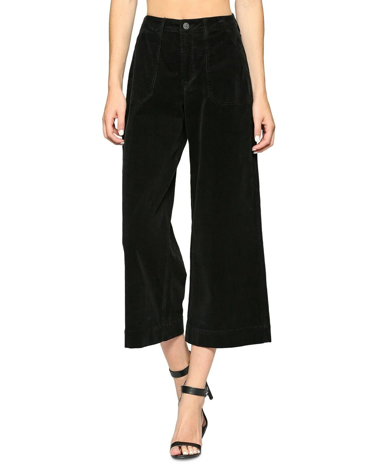 Hidden Jeans Women's Utility Wide Leg Corduroy Pants Black Size 27 | Walmart (US)