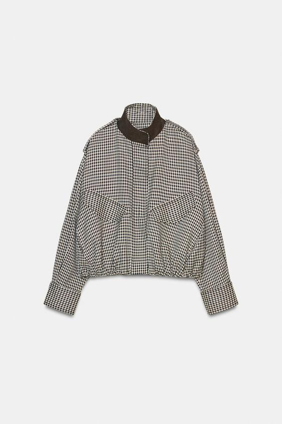 ZW COLLECTION CHECK BOMBER JACKET | Zara US