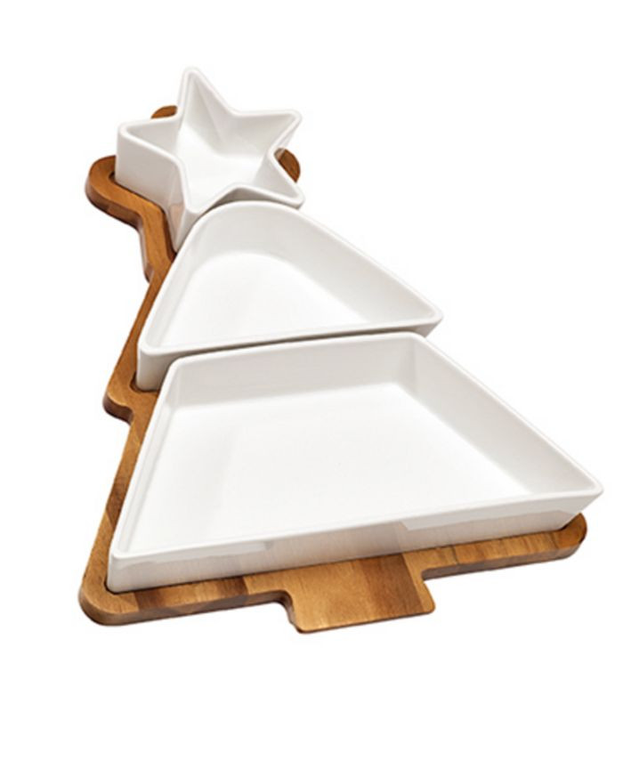 The Cellar Holiday Cheer Tree 4-Pc. Divided Server Set, Created for Macy's & Reviews - Dinnerware... | Macys (US)