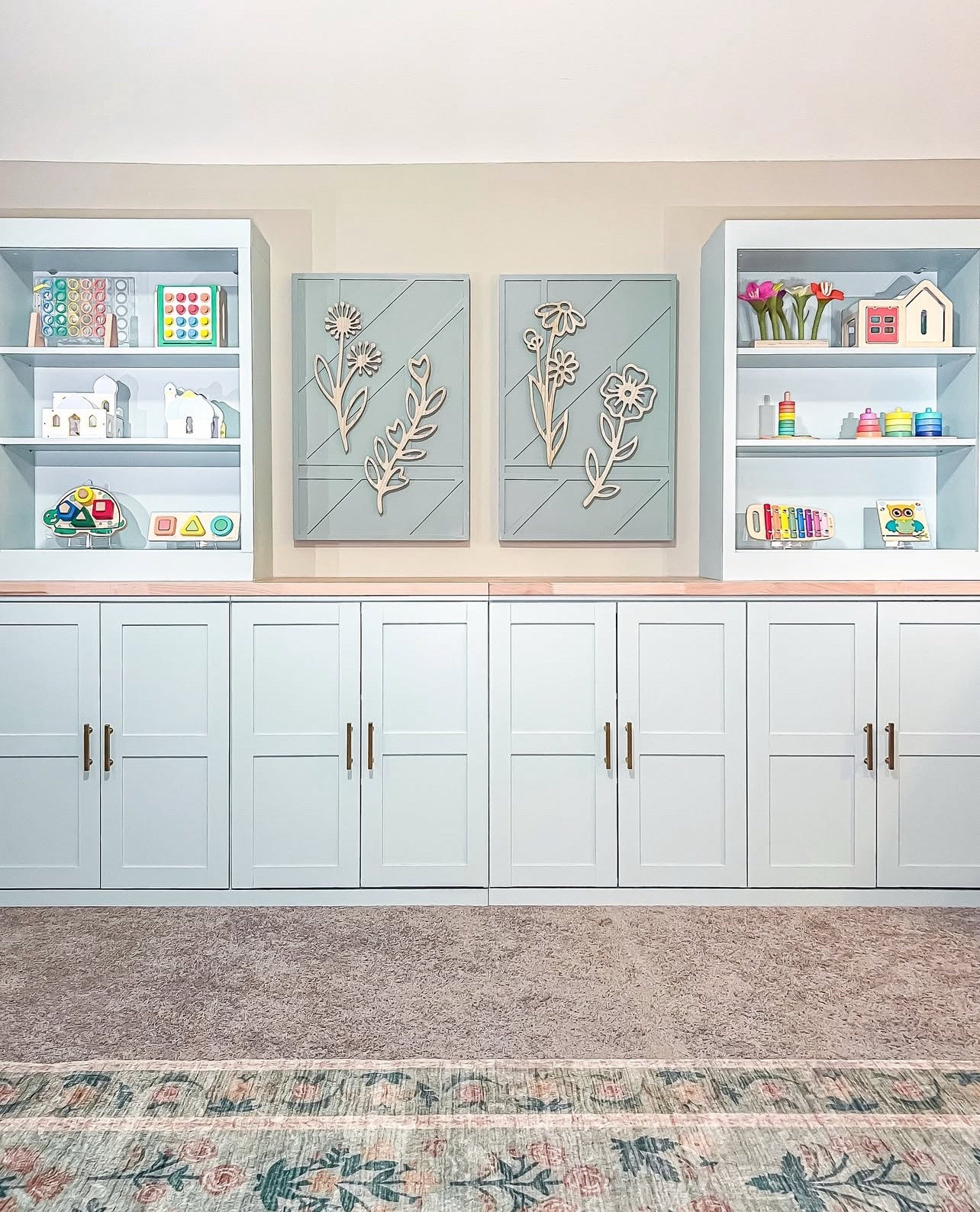 IKEA HACK! Did you know this custom looking build out is made from ikea shelves? See what we used! 💙💛