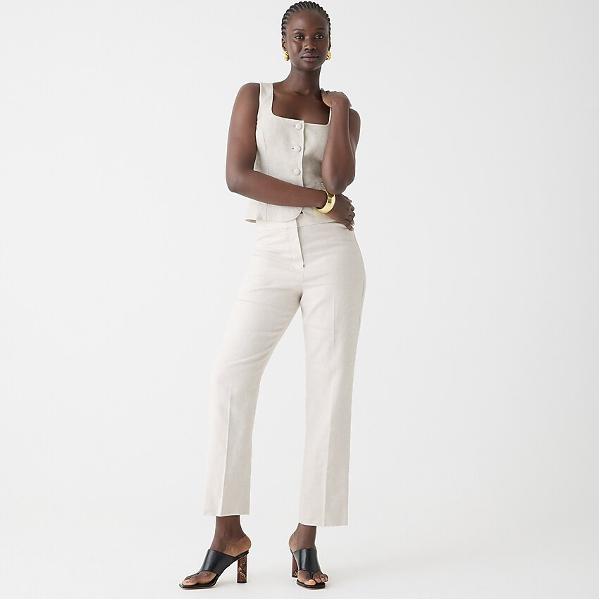 Petite Kate straight-leg pant in stretch linen | J. Crew US