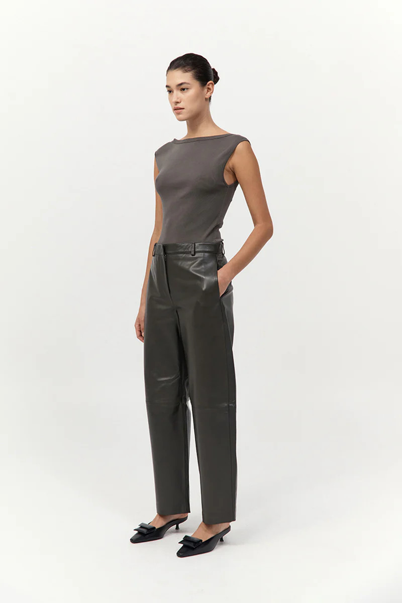 Leather Balloon Pants - Khaki | St. Agni (US, UK, EU)