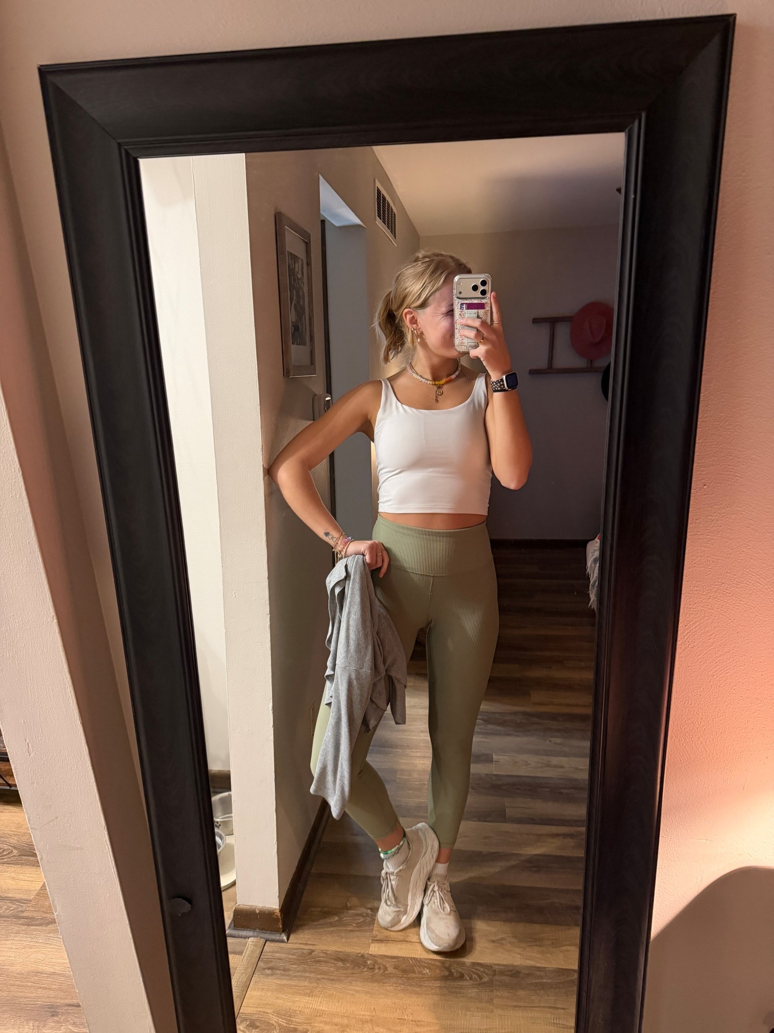 Today’s cardio & core outfit—03.31.26 💪🏻🏋🏼‍♀️💚

Size small in green ribbed Athleta leggings
Size medium in grey Old Navy long sleeve shirt (old but linking some similar options)
Size medium in white Old Navy tank top
Size 9 in New Balance running shoes
*socks are from Old Navy!

Athleta finds, Athleta style, Athleta fashion, Athleta leggings, ribbed leggings, greens leggings, green Athleta leggings, fall style, fall outfits, comfy outfits, Old Navy finds, Old Navy style, Old Navy tops, Old Navy fashion, grey athletic tops, trending outfits, white running shoes, New Balance shoes, hot deals, workout outfits

#LTKfitnessgoals #LTKActive #LTKootd