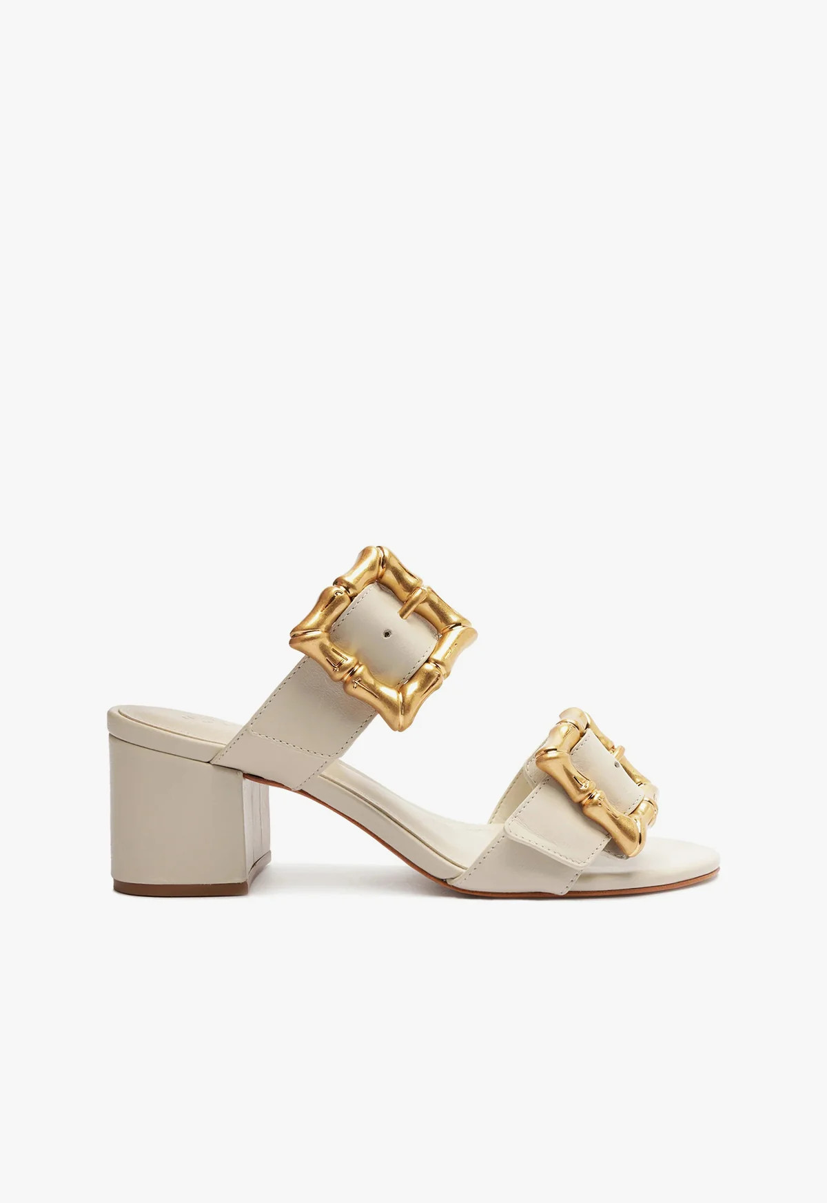 Enola Mid Block Sandal - White Block Heel Sandals | Schutz (US)