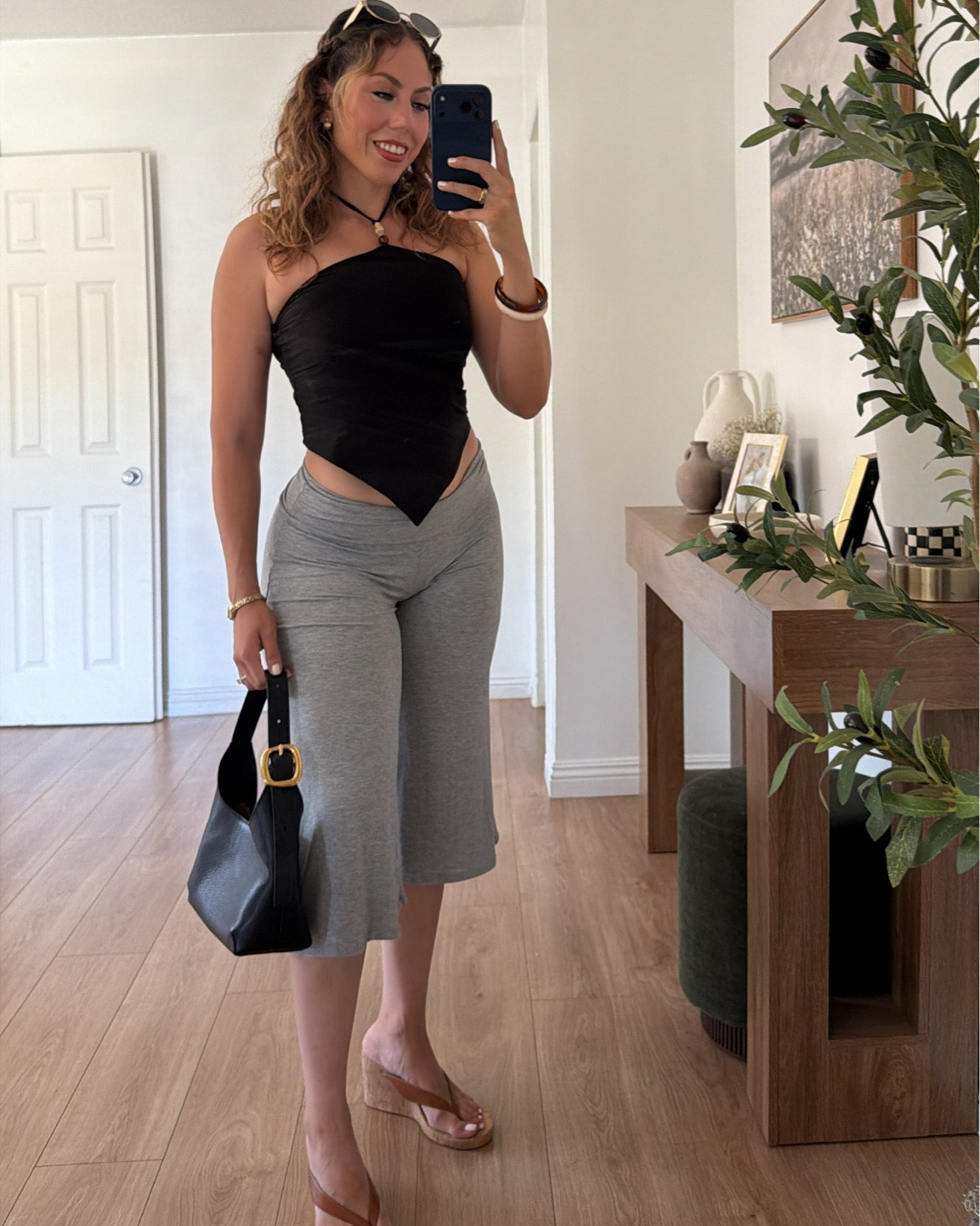 Early 2000s OOTD - Gauchos & Wedges