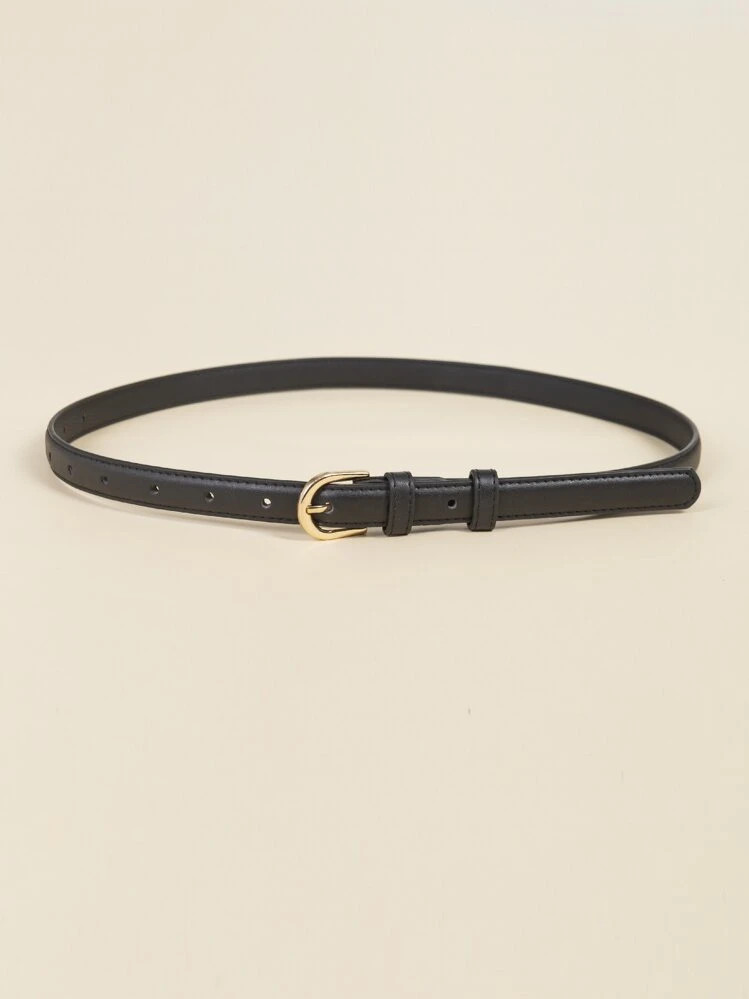 1pc Women Black Fashionable Solid Skinny Belt For Daily Life | SHEIN