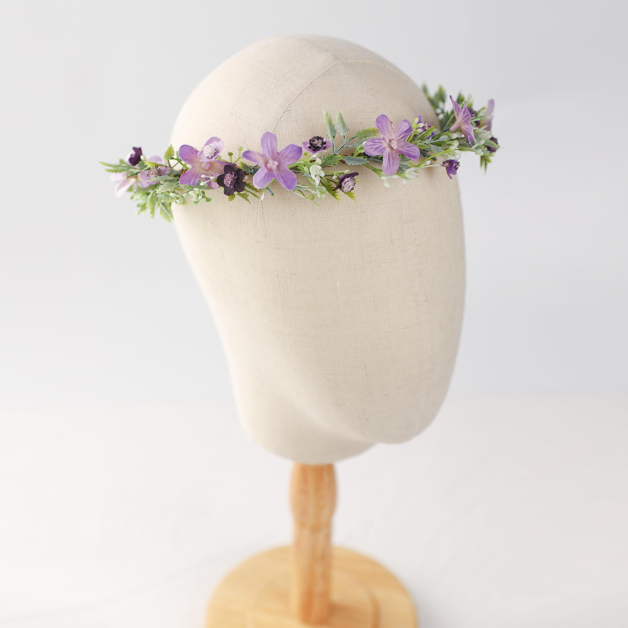 Handmade Purple Flower Crown Floral Headband for Bridal Weeding Elf Wreath Women Girls Headdress ... | Amazon (US)