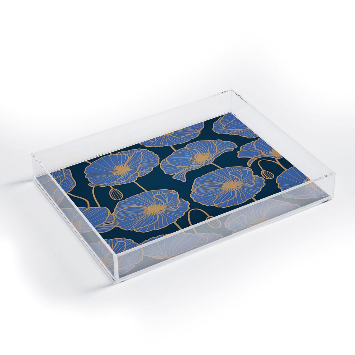 Emanuela Carratoni Moody Blue Garden Acrylic Tray - Deny Designs | Target
