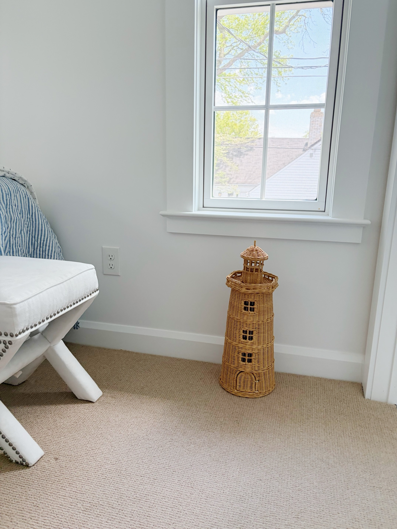 Adorable new raffia lighthouse from Serena and Lily for the kids room at the lake! 🌊
