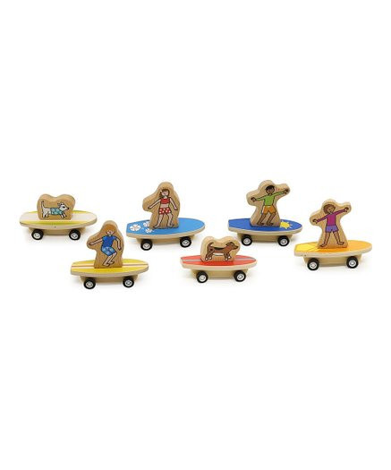 Jack Rabbit Creations Brown & Yellow Pull-Back Surfer Dudes Set | Zulily