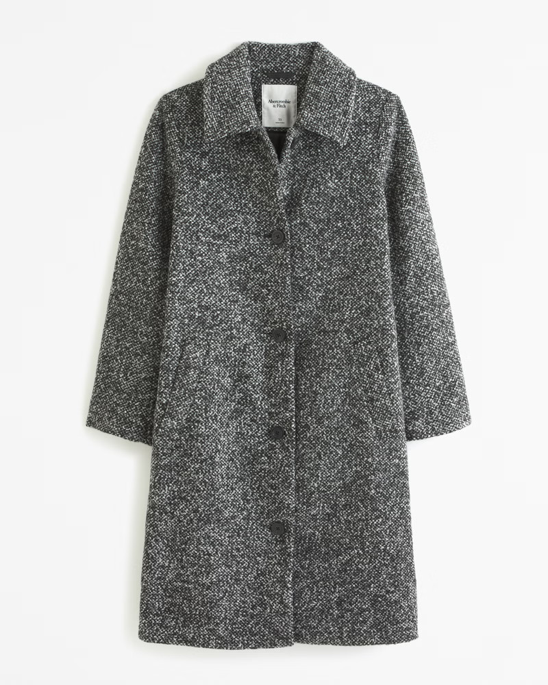 Wool-Blend Mod Coat | Abercrombie & Fitch (US)