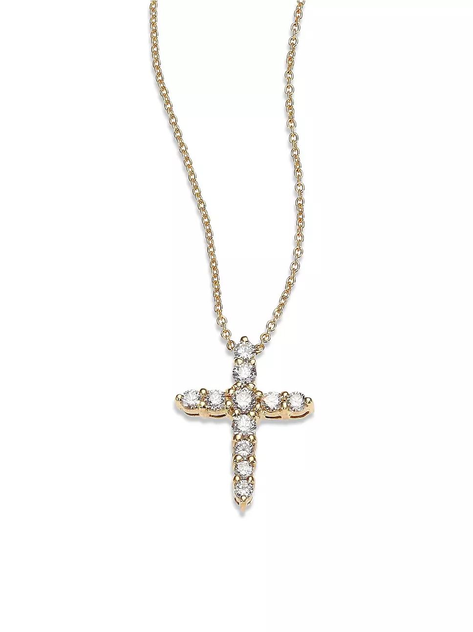 Tiny Treasures Diamond & 18K Yellow Gold Cross Pendant Necklace | Saks Fifth Avenue