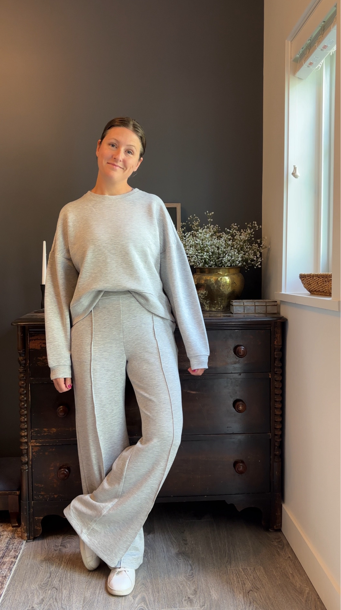 Restock alert! 🚨 The Walmart viral track suit set has been restocked in grey and other colours! Both the track pants and sweatshirt are in stock RIGHT NOW. This matching set is a SKIMS dupe and is super duper soft. Walmart fashion is on fire lately!🔥 This is a great casual weekend outfit for running errands and playing with the kids - and looking cute while you do it. I’m wearing a size medium in the pants and xl in the top for an oversized fit   #walmartstyle #dupe

#LTKStyleTip #LTKMidsize #LTKSaleAlert