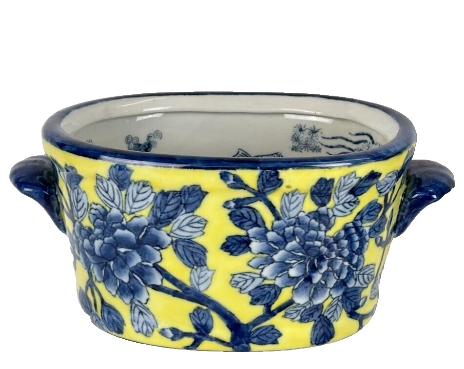 Vintage~Mid Century~Chinese Porcelain Cachepot Foot Bath/Planter with KOI Fish | eBay US