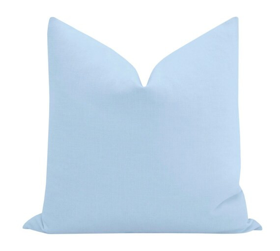Classic Linen // Powder Blue Pillow COVER ONLY  Light Blue | Etsy | Etsy (US)